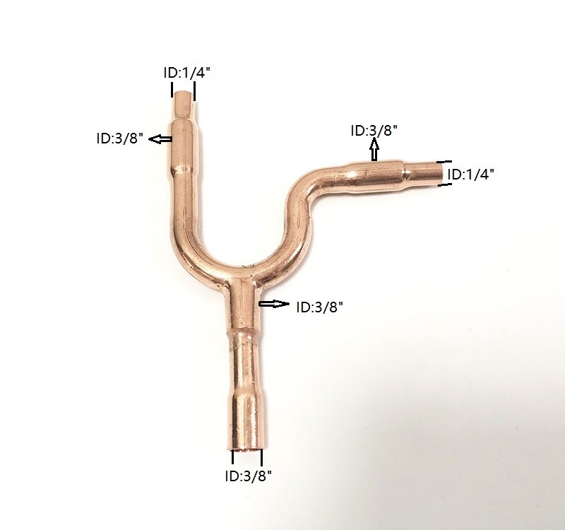 Copper VRV VRF Air condition Y branch Y joint branch pipe for HITACHI Model E-52SN