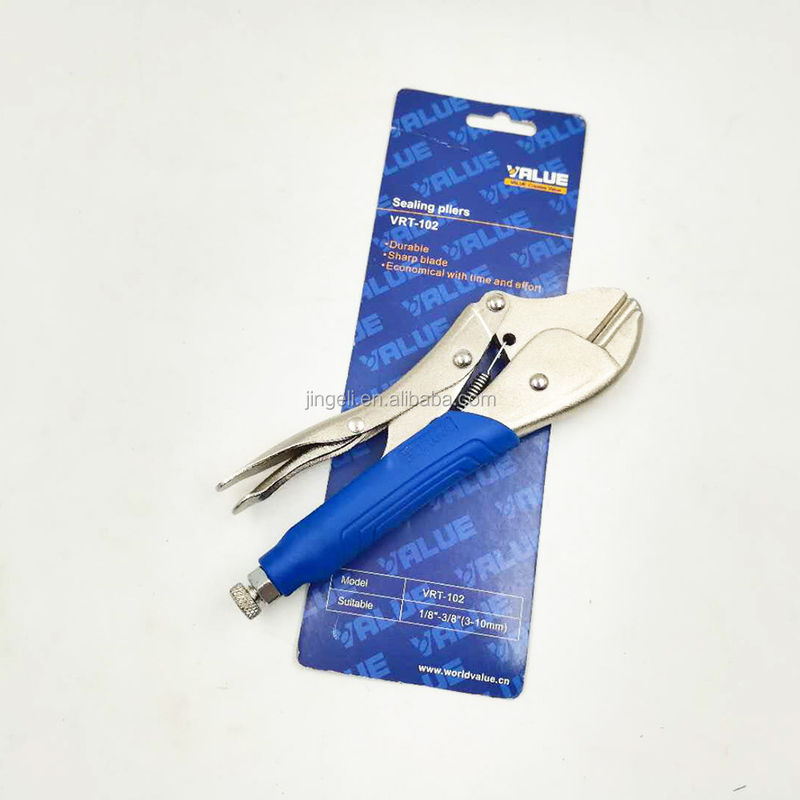 Sturdy Sealing Refrigeration Hand Tools , Stainless Steel Curved Jaw Locking Pliers