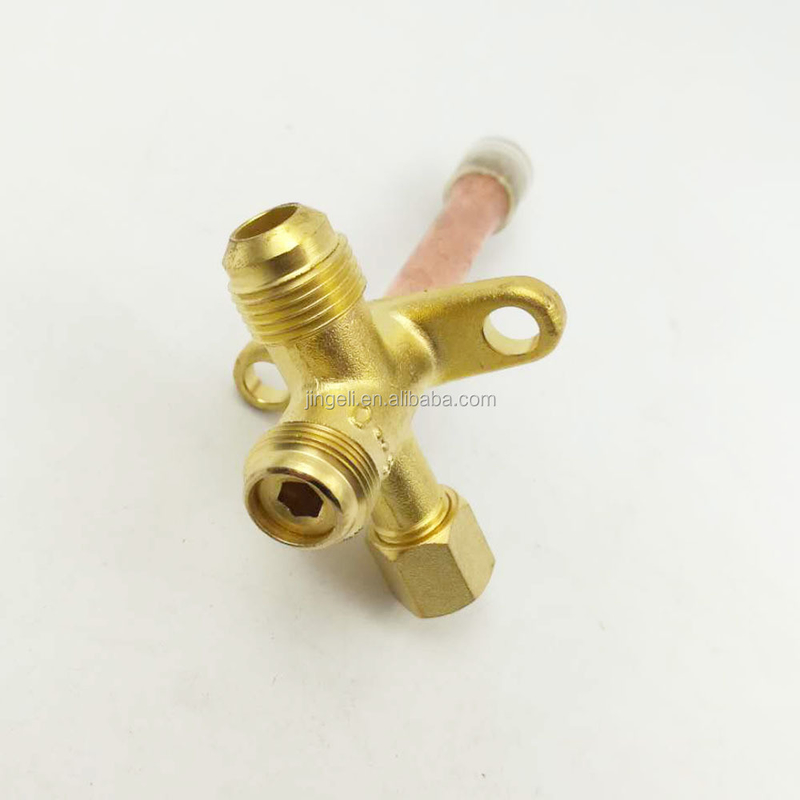 3/8 Straight Shut Off HVAC Valve Brass Material For Air Conditioning