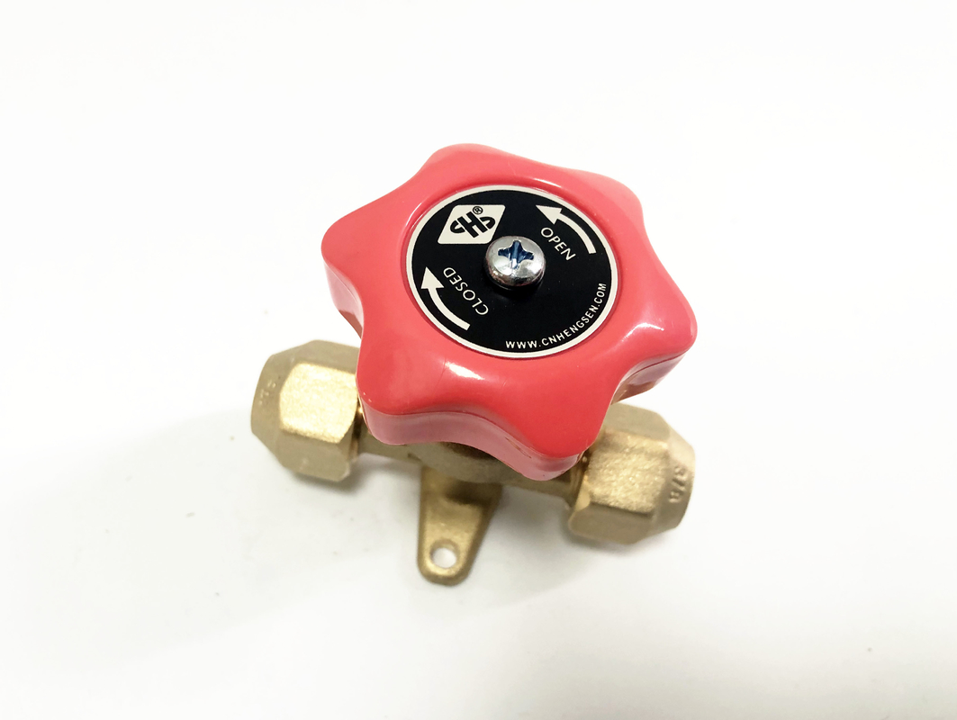 Cold Storage Gas Media SAE 3/8 HVAC Valve , Diaphragm Refrigeration Hand Valve