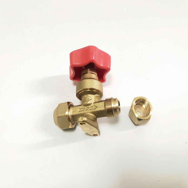 Cold Storage Gas Media SAE 3/8 HVAC Valve , Diaphragm Refrigeration Hand Valve