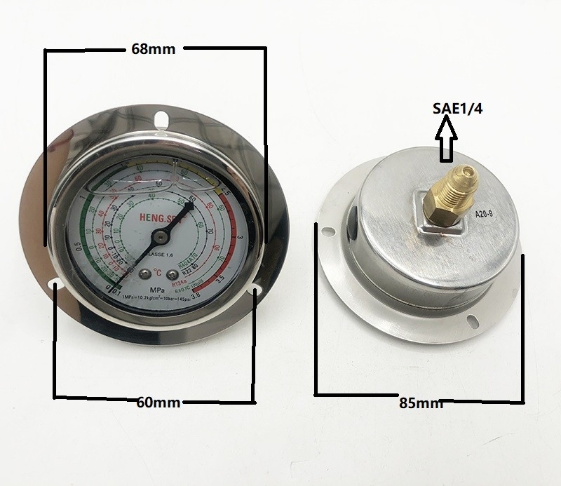 OEM Male Compressor Pressure Gauge , 3.8Mpa Air Compressor Gauge