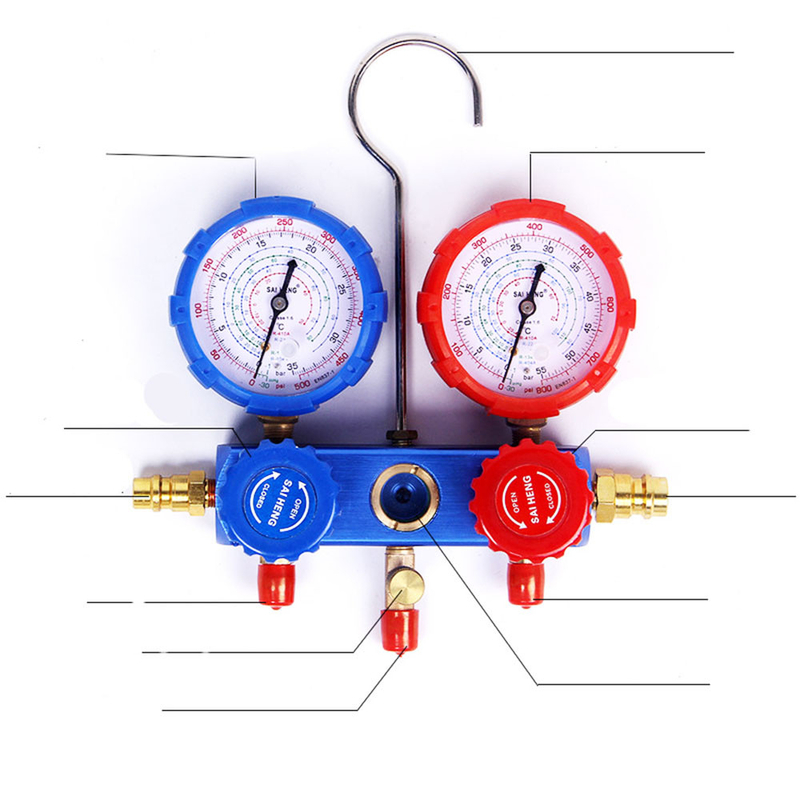 Industrial AC Manifold Gauge Kit Practical For R134A R12 R22 R502