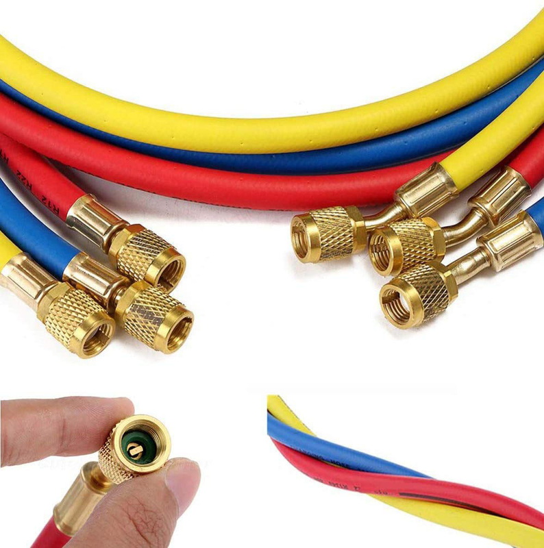 Practical R410-RV YV BV Manifold Gauge Set Charging Hose With Ball Valve
