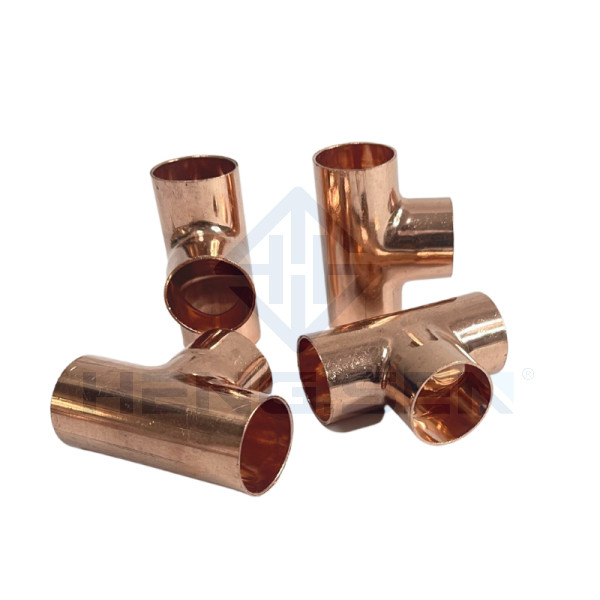 1/4 Refrigeration Copper Tee Equal Press Pipe Connector Pipe Fitting Plumb C×C×C