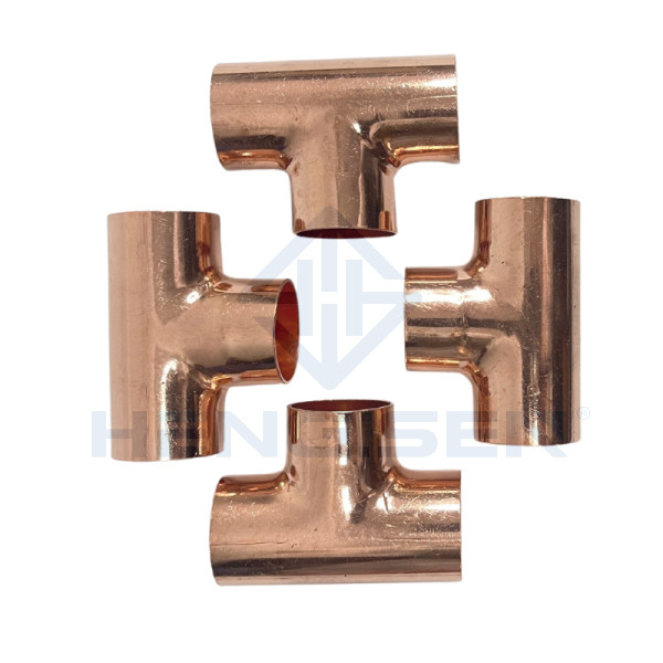 1/4 Refrigeration Copper Tee Equal Press Pipe Connector Pipe Fitting Plumb C×C×C