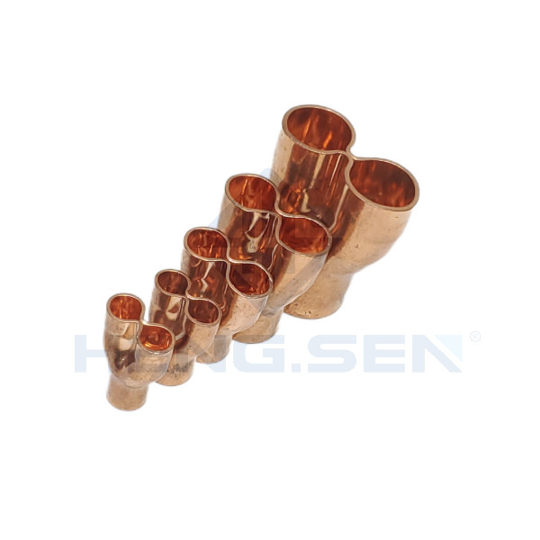 31<32x24 OEM Forged Copper Y Pipe , Antiwear Y Tee Copper Pipe Fitting