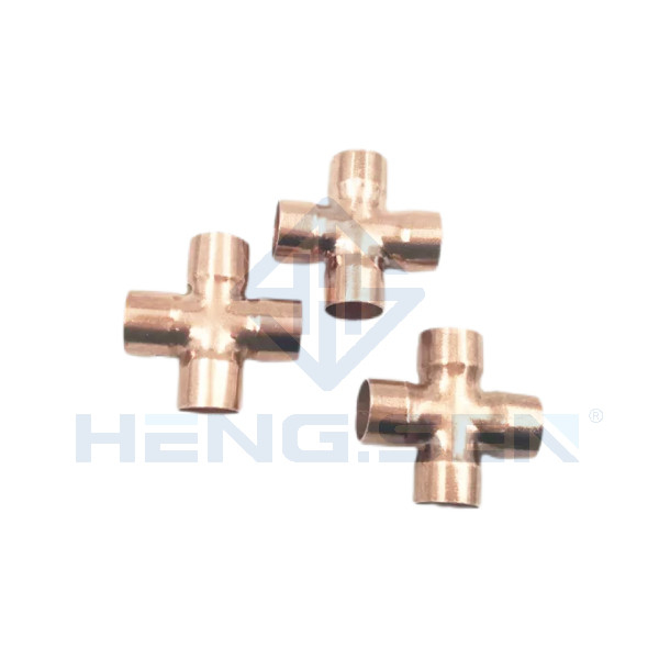 3/8 Forged Refrigeration Pipe Fittings Copper Cross Multipurpose
