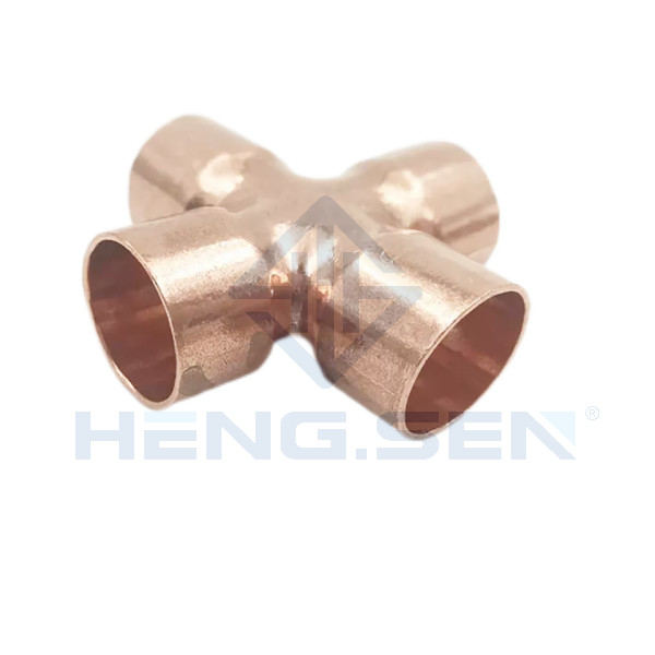 3/8 Forged Refrigeration Pipe Fittings Copper Cross Multipurpose