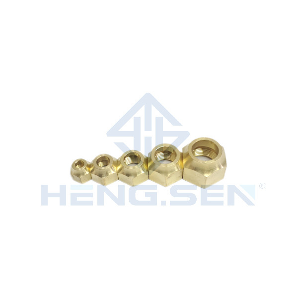 7/8" Custom smooth Ordinary Brass  Pipe Fittings Flare Nuts OEM