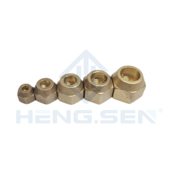 5/8" Titanium Brass Pipe Fittings Straight Knurling Insert Nut