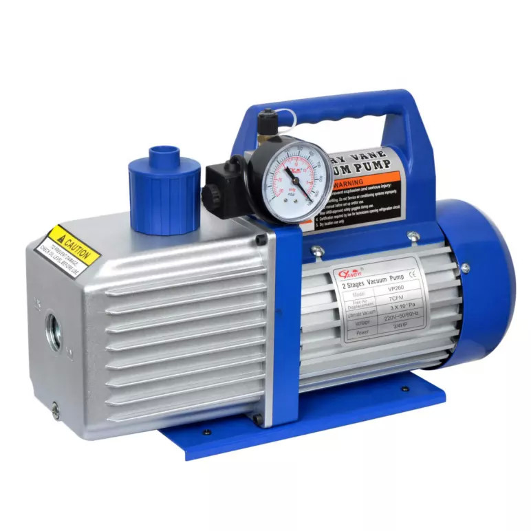 HVAC 7CFM Dual Stage Vacuum Pump , Durable Rotary Vane Vacuum Pump