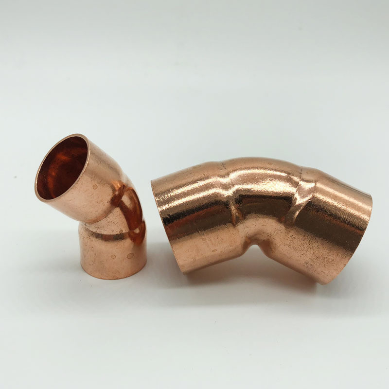 45 Degree Elbow Street Copper Refrigeration Pipe Fittings Female Connection