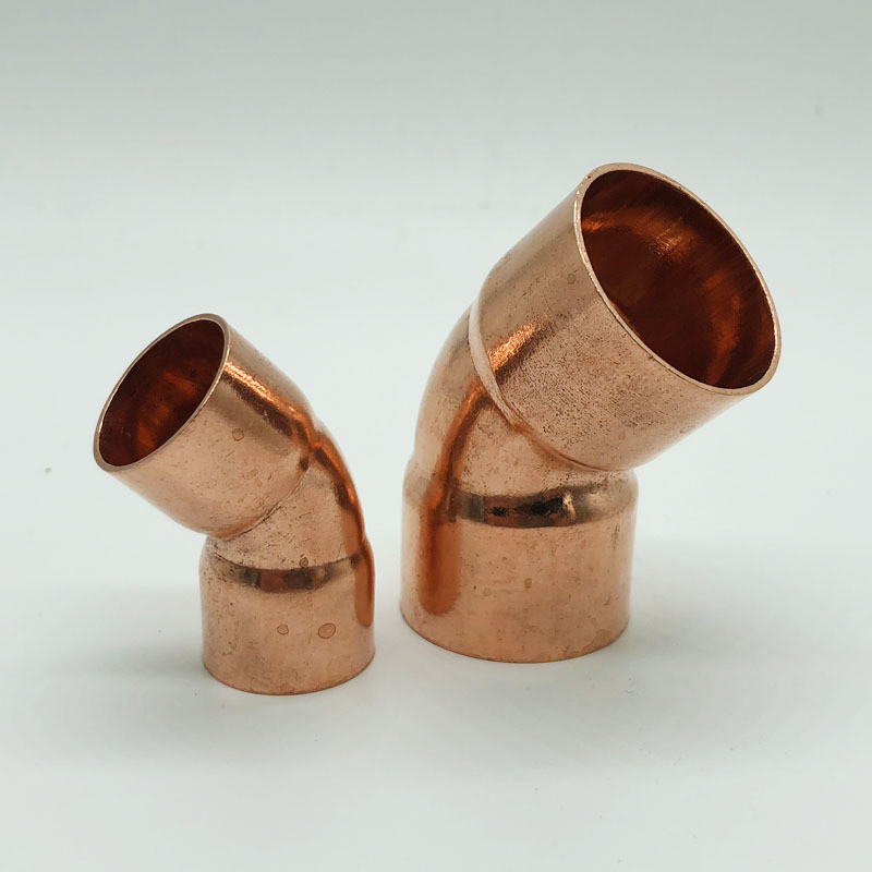 45 Degree Elbow Street Copper Refrigeration Pipe Fittings Female Connection