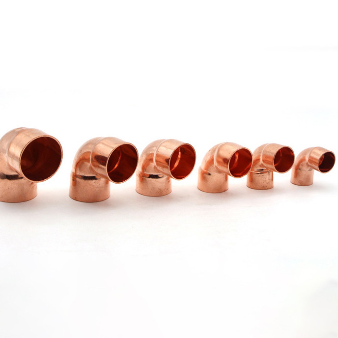 Copper Refrigeration Pipe Fittings Plumbing 90 Elbow