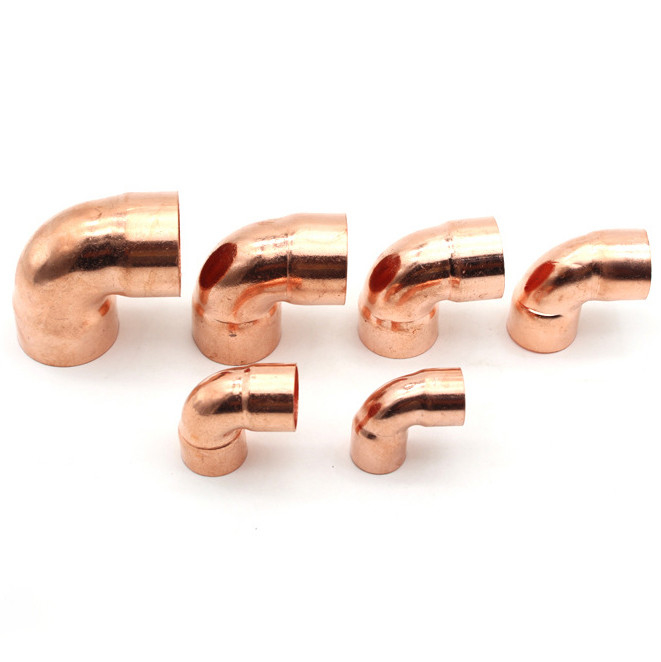 Copper Refrigeration Pipe Fittings Plumbing 90 Elbow
