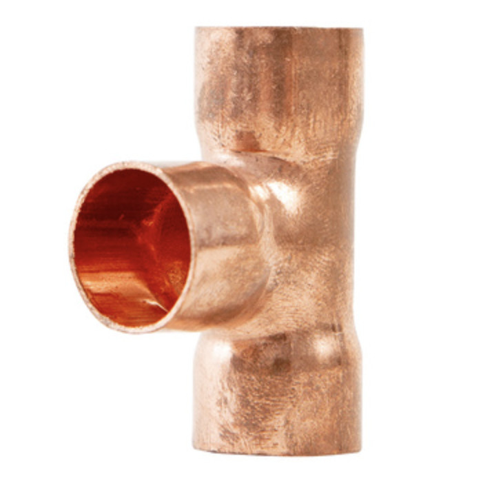 Forged Round Heat Copper Pipe Fittings Reducing Tee HVAC System